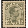 1918-20. Chr. X. 12 Øre, AFA nr. 100 postfrisk  Ubrugt Stemplet FDC
