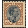 1918-20. Chr. X. 25 Øre, AFA nr. 101 postfrisk Ubrugt Stemplet FDC