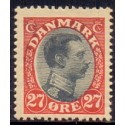 1918-20. Chr. X. 27 Øre, AFA nr. 102 postfrisk   Ubrugt Stemplet FDC