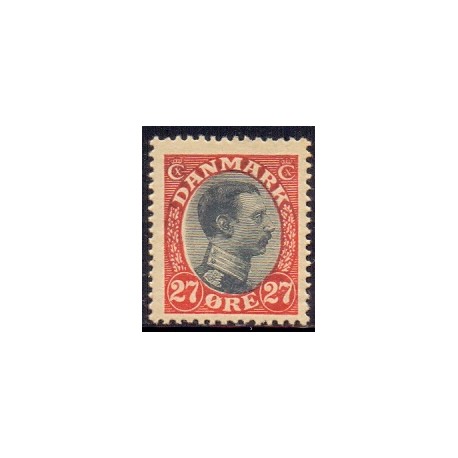 1918-20. Chr. X. 27 Øre, AFA nr. 102 postfrisk   Ubrugt Stemplet FDC