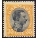 1918-20. Chr. X. 35 Øre, AFA nr. 104 postfrisk  Ubrugt Stemplet FDC