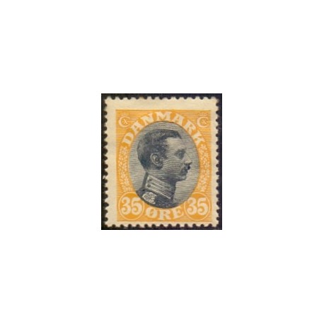 1918-20. Chr. X. 35 Øre, AFA nr. 104 postfrisk  Ubrugt Stemplet FDC