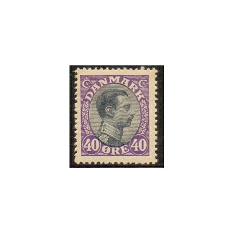 1918-20. Chr. X. 40 Øre, lilla/grå. AFA nr. 105 postfrisk  Ubrugt Stemplet FDC