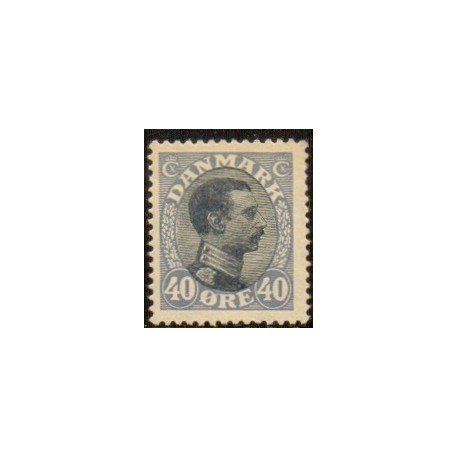 1918-20. Chr. X. 40 Øre, blålilla/grå. AFA nr. 105a postfrisk  Ubrugt Stemplet FDC