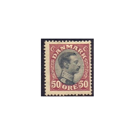 1918-20. Chr. X. 50 Øre. AFA nr. 106 postfrisk  Ubrugt Stemplet FDC