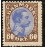 1918-20. Chr. X. 60 Øre. brun/mørk ultram. AFA nr. 107b postfrisk  Ubrugt Stemplet FDC