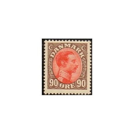1918-20. Chr. X. 90 Øre. AFA nr. 109 postfrisk  Ubrugt Stemplet FDC