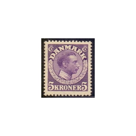 1918-20. Chr. X. 5 Kr. Violet. AFA nr. 110 postfrisk  Ubrugt Stemplet FDC
