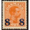 1921-22. 8/7 Øre provisorier.  AFA nr. 118 postfrisk   Ubrugt Stemplet FDC