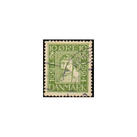 1924. Postvæsnets jubilæum. 10 Øre, AFA nr. 133 postfrisk Ubrugt Stemplet FDC