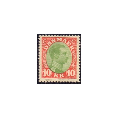 1927-28. Chr. X. 10 kr. AFA nr. 177 postfrisk  Ubrugt Stemplet FDC