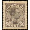1921-22. Chr. X. 50 Øre.  Olivgrå. AFA nr. 129 postfrisk  Ubrugt Stemplet FDC