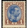 1921-22. Chr. X. 1 kr. tp. II. AFA nr. 131a postfrisk  Ubrugt Stemplet FDC