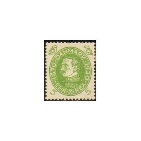 1930. Chr. X. 60-års fødselsdag, 5 Øre AFA nr. 186 postfrisk   Ubrugt Stemplet FDC