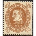 1930. Chr. X. 60-års fødselsdag, 10 Øre AFA nr. 189 postfrisk   Ubrugt Stemplet FDC