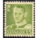 1948-50. Frederik IX 15 øre, tp. III. AFA nr. 306 postfrisk    Stemplet FDC