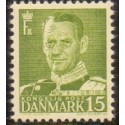 1948-50. Frederik IX 15 øre, tp. II. AFA nr. 306a postfrisk   Stemplet FDC