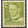 1948-50. Frederik IX 15 øre, tp. II. AFA nr. 306a postfrisk   Stemplet FDC