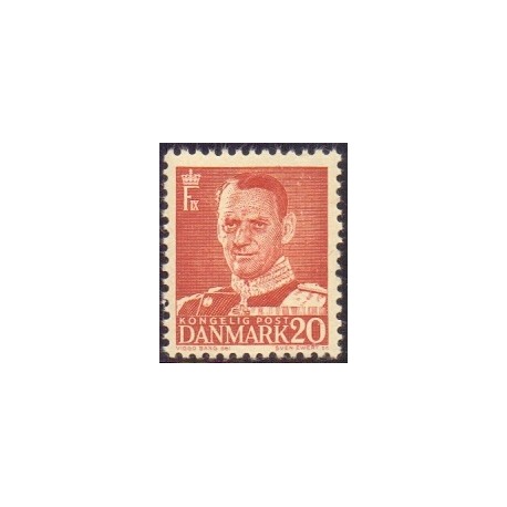 1948-50. Frederik IX 20 øre, tp. I. AFA nr. 307a postfrisk      Stemplet FDC