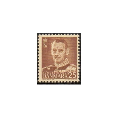1948-50. Frederik IX, 25 øre, tp. II. AFA nr. 308 postfrisk     Stemplet FDC