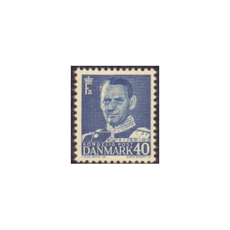 1948-50. Frederik IX, 40 øre, AFA nr. 310 postfrisk    Stemplet FDC