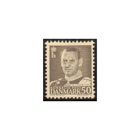 1948-50. Frederik IX, 50 øre, AFA nr. 312  postfrisk       Stemplet FDC