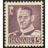 1950. Frederik IX, 15 øre, gråviolet AFA nr. 319 postfrisk     Stemplet FDC