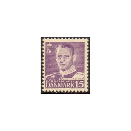 1952. Frederik IX, 15 øre, lysviolet AFA nr. 319a postfrisk    Stemplet FDC