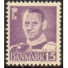 1952. Frederik IX, 15 øre, lysviolet AFA nr. 319a postfrisk    Stemplet FDC