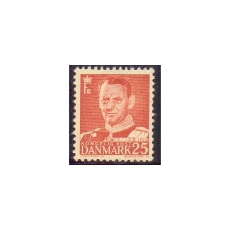 1950. Frederik IX, 25 Øre,  AFA nr. 321 postfrisk    Stemplet FDC