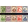 1953-56. Kongerige i 1000 år.  AFA nr. 346-55 postfrisk   Stemplet FDC