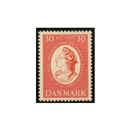 1954. Kunstakademiet 200 år.  AFA nr. 357 postfrisk   Stemplet FDC