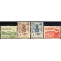 1937. Chr. X. Sølvjubilæum. AFA nr. 239-42. postfrisk  Stemplet FDC