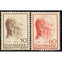 1969. Frederik IX's 70-års fødselsdag. AFA nr. 480-81 postfrisk Stemplet FDC