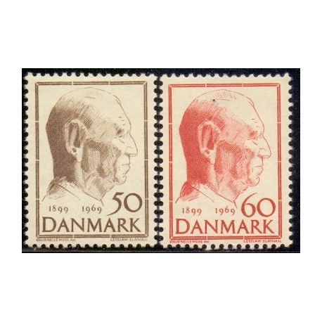 1969. Frederik IX's 70-års fødselsdag. AFA nr. 480-81 postfrisk Stemplet FDC