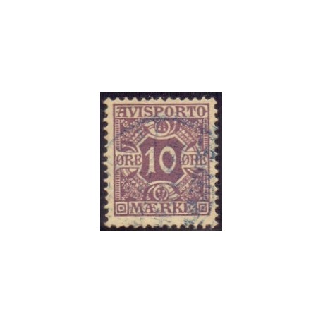Avisporto. 1907. 10 Øre, lilla. AFA. nr. 4, ubrugt, postfrisk, stemplet