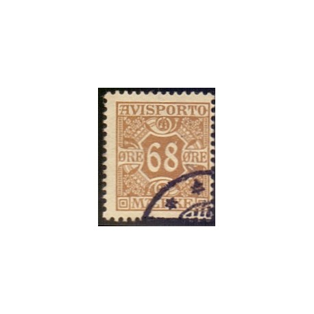 Avisporto. 1907. 68 Øre, brun, AFA. nr. 7, ubrugt, postfrisk, stemplet