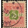 Avisporto. 1907. 5 Kr. rød/grøn, AFA. nr. 9, ubrugt, postfrisk, stemplet