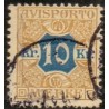 Avisporto. 1907. 10 Kr. brungul/blå, AFA. nr. 10, ubrugt, postfrisk, stemplet