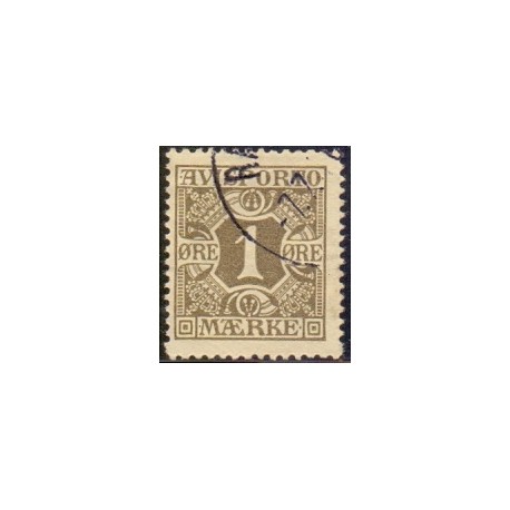 Avisporto. 1914-15. 1 Øre Oliven, AFA. nr. 11 ubrugt, postfrisk, stemplet