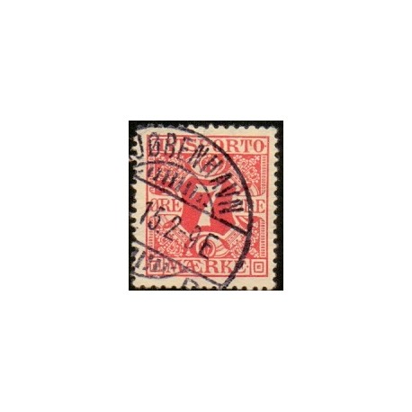 Avisporto. 1914-15. 7 Øre, rød, AFA. nr. 13 ubrugt, postfrisk, stemplet
