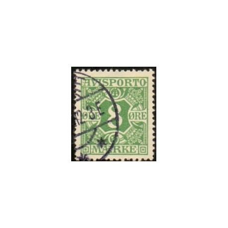 Avisporto. 1914-15. 8 Øre, grøn, AFA. nr. 14  ubrugt, postfrisk, stemplet