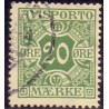 Avisporto. 1914-15. 20 Øre, grøn, AFA. nr. 16 ubrugt, postfrisk, stemplet