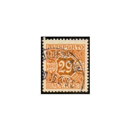 Avisporto. 1914-15. 29 Øre, orange, AFA. nr. 17 ubrugt, postfrisk, stemplet