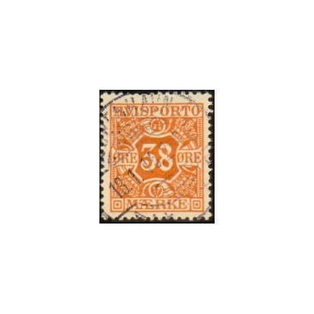 Avisporto. 1914-15. 38 Øre, orange, AFA. nr. 18, ubrugt, postfrisk, stemplet
