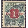 Avisporto. 1914-15. 1 Kr. blågrøn/rød AFA. nr. 20 ubrugt, postfrisk, stemplet
