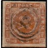 1854. 4 Skilling, brun, AFA nr. 4 **, postfrisk, ubrugt, stemplet