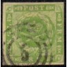 1854. 8 Skilling, grøn, AFA nr. 5 **/MNH, postfrisk, ubrugt, stemplet