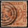 1863. 4 Skilling, brun, AFA nr. 9 **/MNH, postfrisk, ubrugt, stemplet