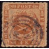 1863. 4 Skilling, brun, AFA nr. 9 **/MNH, postfrisk, ubrugt, stemplet